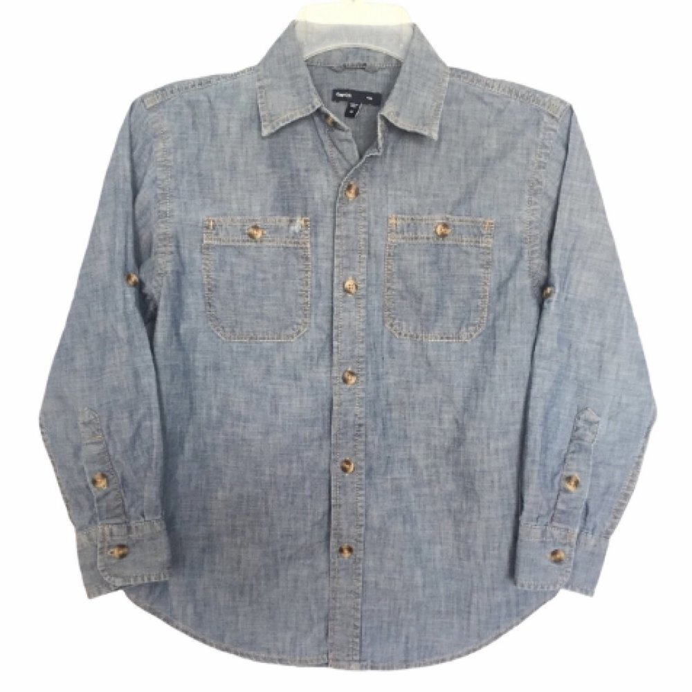 Gap Kids Long Sleeve Denim Chambray Shirt Size M